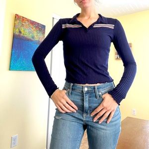 Pacsun Cropped Navy Longsleeve